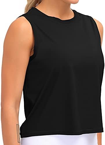 Dragon Fit Women Sleeveless Yoga Tops Workout Cool T-Shirt Running Short Tank Crop Tops