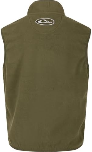 Drake Waterfowl Youths' Unisex Camp Fleece DY1080 Hunting Casual Anti-Pilling Moisture Wicking Zip Front Vest With Pockets