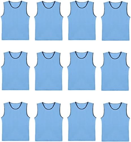 DreamHigh DH Soccer Sports Team Practice Pinnies Training Mesh Vests Youth -12 pcs Pack