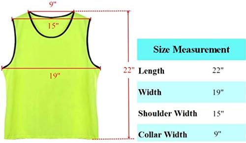 DreamHigh DH Soccer Sports Team Practice Pinnies Training Mesh Vests Youth -12 Pcs Pack
