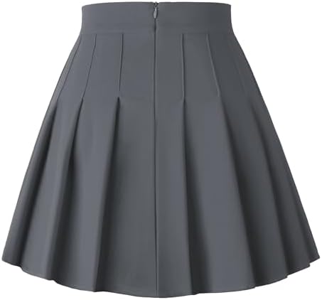 Dressever Women's Pleated Skirts Mini Skater Basic Skirt High Waist Tennis Skirt School Uniform Cheerleader Skirts