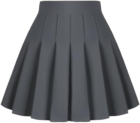Dressever Women's Pleated Skirts Mini Skater Basic Skirt High Waist Tennis Skirt School Uniform Cheerleader Skirts