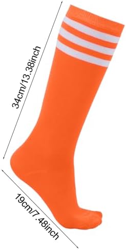 Dxhycc 3 Pairs Kids Soccer Socks Striped Knee High Socks Baseball Softball Socks Youth Athletic Socks For Boys Girls