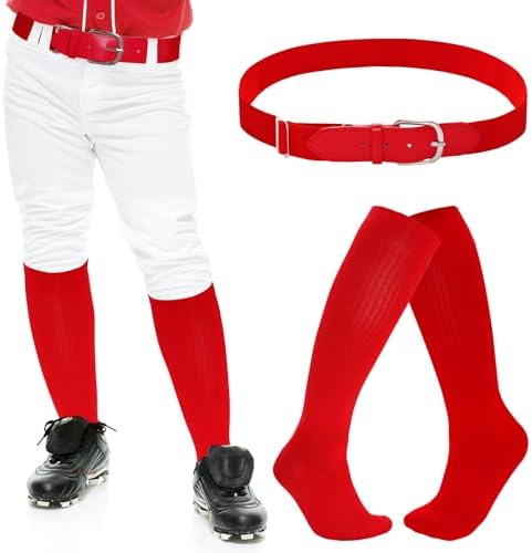 Dxhycc Youth Baseball Socks And Belt Combo Set Softball Baseball Socks And Elastic Waist Belt For Youth Boys Girls