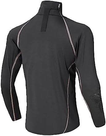EALER Hockey Compression Shirt With Neck Guard Neck Protect Long Sleeve Shirt