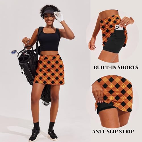Ekouaer Women's Athletic Skorts Lightweight Golf Skirts Inner Shorts Pocket Tennis Workout Sports Pickleball Skort