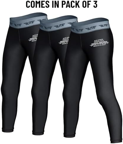 Elite Sports Youth Boys Kids Athletic Compression Pants Legging Spat Tight Base Layer BJJ Basketball Soccer Sports Training