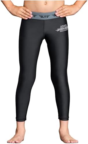 Elite Sports Youth Boys Kids Athletic Compression Pants Legging Spat Tight Base Layer BJJ Basketball Soccer Sports Training