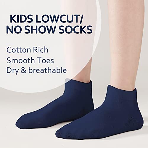 EPEIUS Kids Ankle Socks Girls Seamless Low Cut No Show Socks Cotton Thin Athletic Socks For Boys 6 Pack