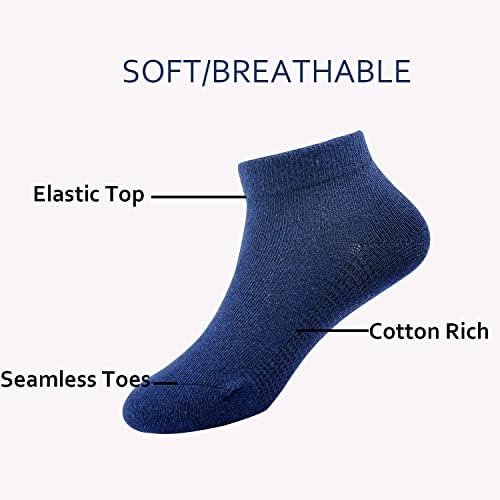 EPEIUS Kids Ankle Socks Girls Seamless Low Cut No Show Socks Cotton Thin Athletic Socks For Boys 6 Pack