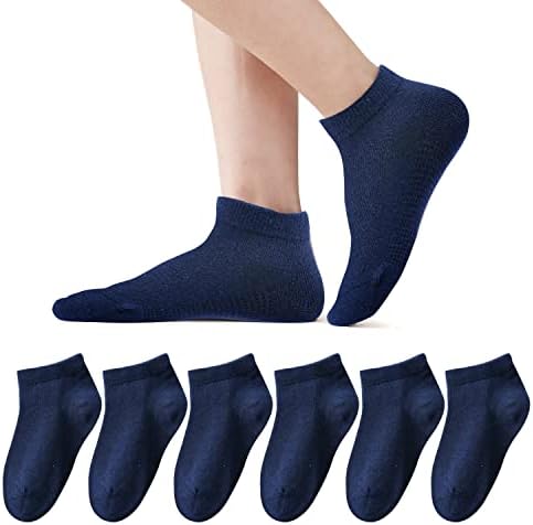 EPEIUS Kids Ankle Socks Girls Seamless Low Cut No Show Socks Cotton Thin Athletic Socks for Boys 6 Pack