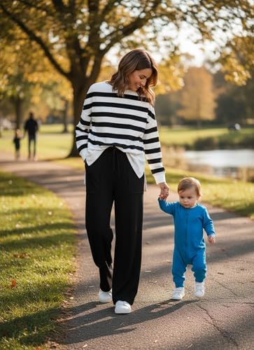 ETCYY NEW Lounge Sets For Women 2 Piece Outfits With Side Split Sweatshirt Tops And Wide Leg Sweatpants