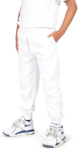 EVERYDAY KIDS Boys Cotton Fleece Sweatpants Joggers with Pockets; Boys Athletic Sweat Pants - Soft and Breathable Cotton Rich