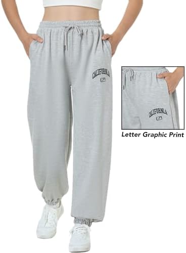 EXARUS 3 Pack Girls Sweatpants Joggers Sweat Pants Cute Baggy Tween Trendy Clothes Teen Preppy With Pockets