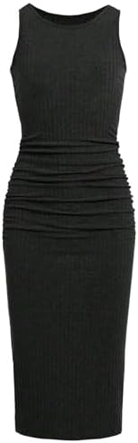 EXARUS Girls Bodycon Maxi Dress Tween Long Sleeve/Short Sleeve/Sleeveless/Spaghetti Strap Fitted Casual Formal Dresses