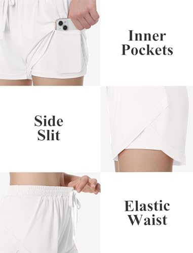 EXARUS Girls Shorts Athletic Running Sport Workout Gym Active 2 In 1 Dolphin Cheer Track Kids 6-14Y