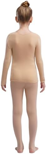FEESHOW Kids Girl Thermal Underwear Long Sleeve Base Layer Top And Pantyhose Leggings Set Long Johns Set