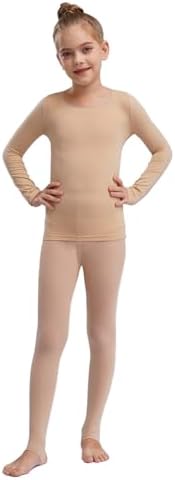FEESHOW Kids Girl Thermal Underwear Long Sleeve Base Layer Top and Pantyhose Leggings Set Long Johns Set