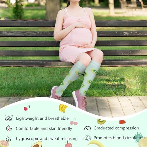 Fenglaoda Compression Socks For Women Men Support Circulation 6 Pairs Socks For Nurse Travel Flight