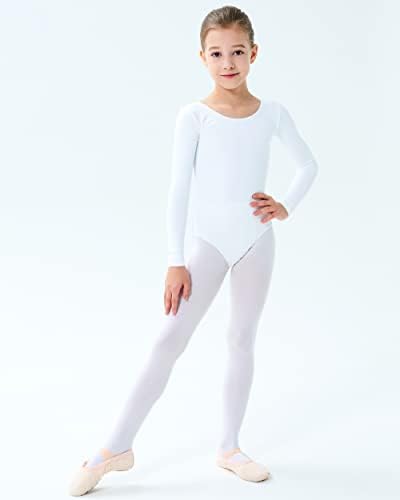 Finihen Girls Leotard Basic Long Sleeve Ballet Dance Leotard (2T-14 Years) Multiple Colors