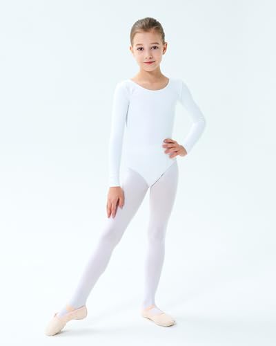 Finihen Girls Leotard Basic Long Sleeve Ballet Dance Leotard (2T-14 Years) Multiple Colors
