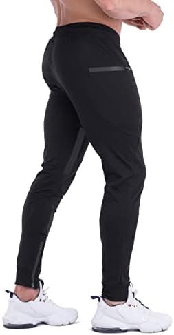 FIRSTGYM Mens Joggers Sweatpants Slim Fit Workout Training Thigh Mesh Gym Jogger Pants With Zipper Pockets