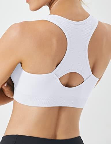 FITTIN Racerback Sports Bras For Women - Padded Seamless Support Bra For Yoga Gym Workout Fitness