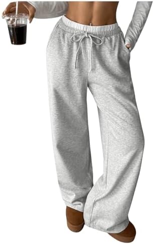 Floerns Girl's Drawstring Waist Track Pants Colorblock Straight Leg Athletic Sweatpants