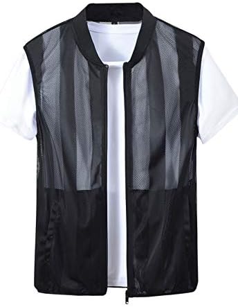 Flygo Men's Summer Casual Lightweight Breathable Mesh Cycling Travel Zip Vest