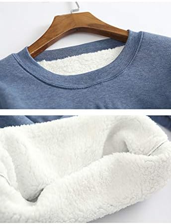 Flygo Women's Winter Warm Sherpa Lined Fleece Crewneck Sweatshirt Pullover Loungewear Tunic Tops