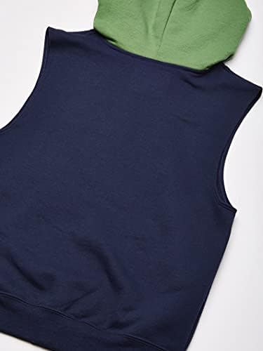 Fruit Of The Loom Boys' Fleece Full Zip Sleeveless Vest GHOST NAVY/GAMETIME GREEN/CHARCOAL HEATHER Medium