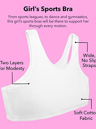 Fruit Of The Loom Girls' Multi Cotton Built-Up Stretch Sports Bra Available In 6 Packs