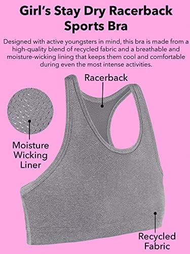 Fruit Of The Loom Girls Stay Dry Racerback Sports Bra