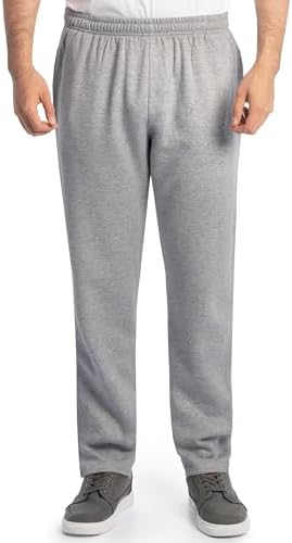Fruit of the Loom Men's Eversoft Fleece Open Bottom Sweatpants with Pockets Relaxed Fit Moisture Wicking Breathable
