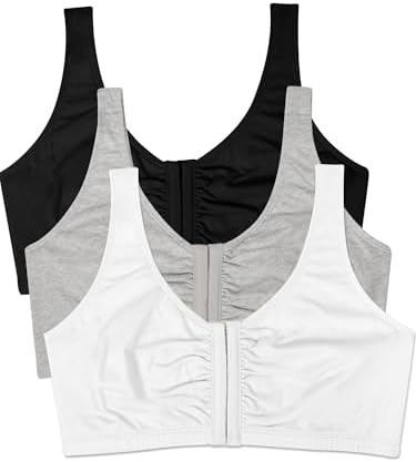 Fruit of the Loom Women's Multi-Pack Front Closure Cotton Bra
