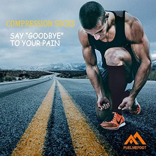 FuelMeFoot 3 Pack Copper Compression Socks - Compression Socks Women & Men Circulation - Best For Medical Running Athletic