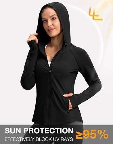 G Gradual Women's UPF 50+ Sun Protection Hoodie Jacket Lightweight Zip Up Jackets Long Sleeve Shirts For Women Hiking Outdoor