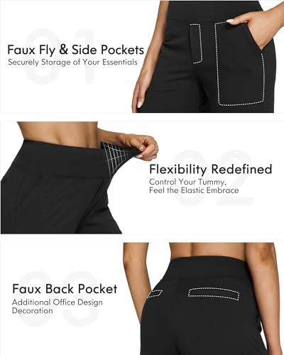 G4Free Yoga Pants Women Wide Leg Pants With Pockets High Waist Stretch Dress Casual Sweatpants Petite/Regular/Tall
