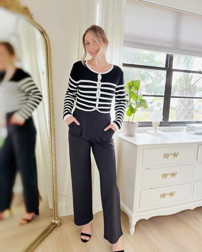 G4Free Yoga Pants Women Wide Leg Pants With Pockets High Waist Stretch Dress Casual Sweatpants Petite/Regular/Tall