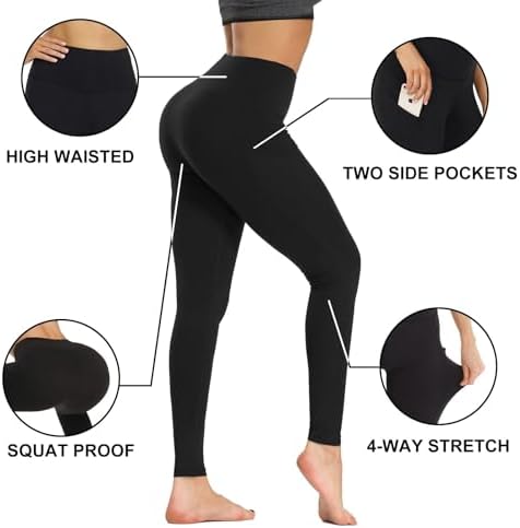 GAYHAY High Waist Yoga Pants With Pockets Leggings For Women Tummy Control Compression Workout Leggings For Women
