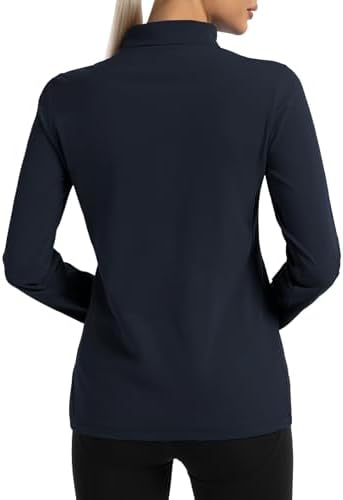 GEMYSE Women's 1/4 Zip Pullover Shirts Long Sleeve Workout Tops Quick Dry Casual Rash Guard Shirts