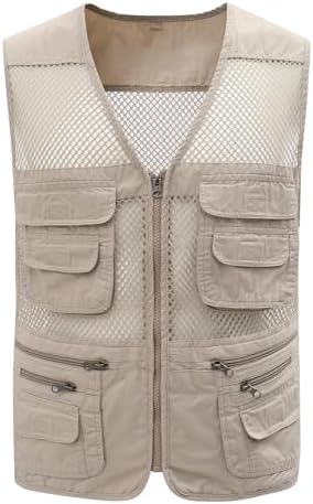 Gihuo Men's Fishing Safari Vest with Pockets for Summer Travel