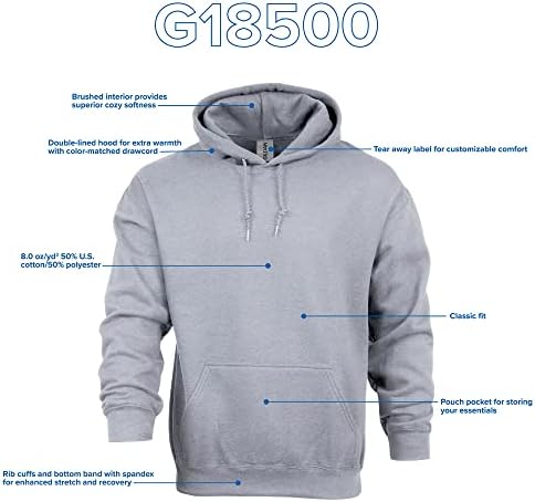 Gildan Adult Fleece Hoodie Sweatshirt Style G18500 Multipack