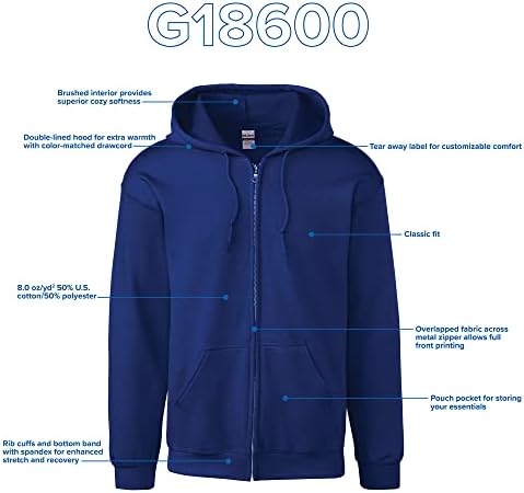 Gildan Men's Full Zip Hooded Sweatshirt