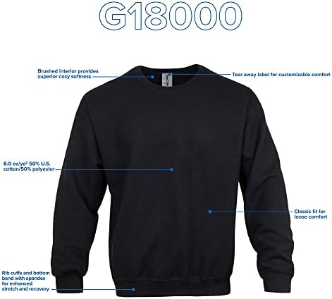 Gildan Unisex-adult Fleece Crewneck Sweatshirt Style G18000 Multipack