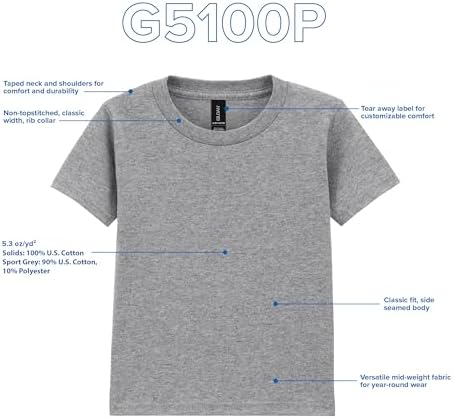 Gildan Unisex-Child Toddler T-Shirt Style G5100p 2-Pack