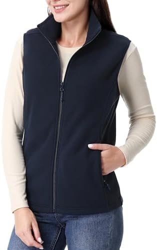 GIMECEN Womens Polar Soft Fleece Vest Classic Fit Sleeveless Jacket Cardigan Waistcoat With Zipper Pockets Full Zip Outerwear