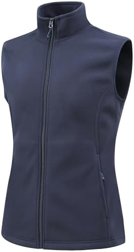GIMECEN Womens Polar Soft Fleece Vest Classic Fit Sleeveless Jacket Cardigan Waistcoat With Zipper Pockets Full Zip Outerwear