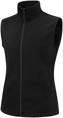 GIMECEN Womens Polar Soft Fleece Vest Classic Fit Sleeveless Jacket Cardigan Waistcoat With Zipper Pockets Full Zip Outerwear