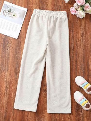 Girl's Jogger Swearpants High Elastic Waist Pants Casual Baggy Wide Leg Sweatpants With Pocket